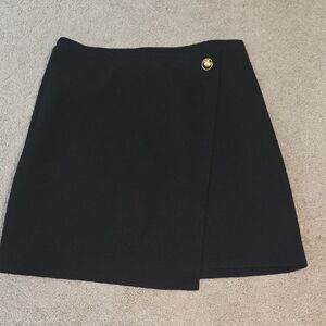 Ann Taylor LOFT Black Skirt with Gold Button